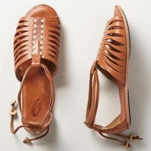 OluKai Brown Leather Sandals